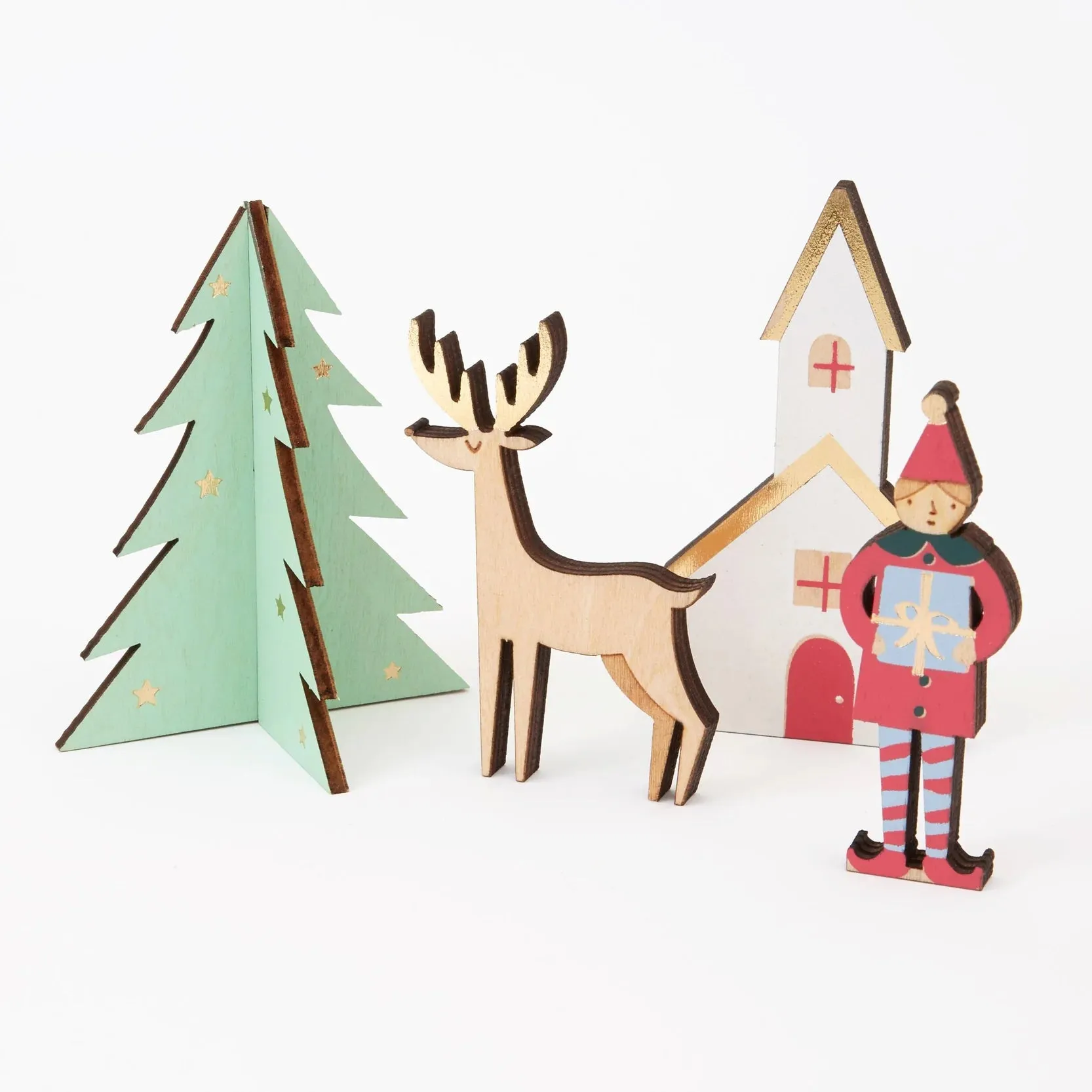 Festive Village Wooden Advent Calendar of