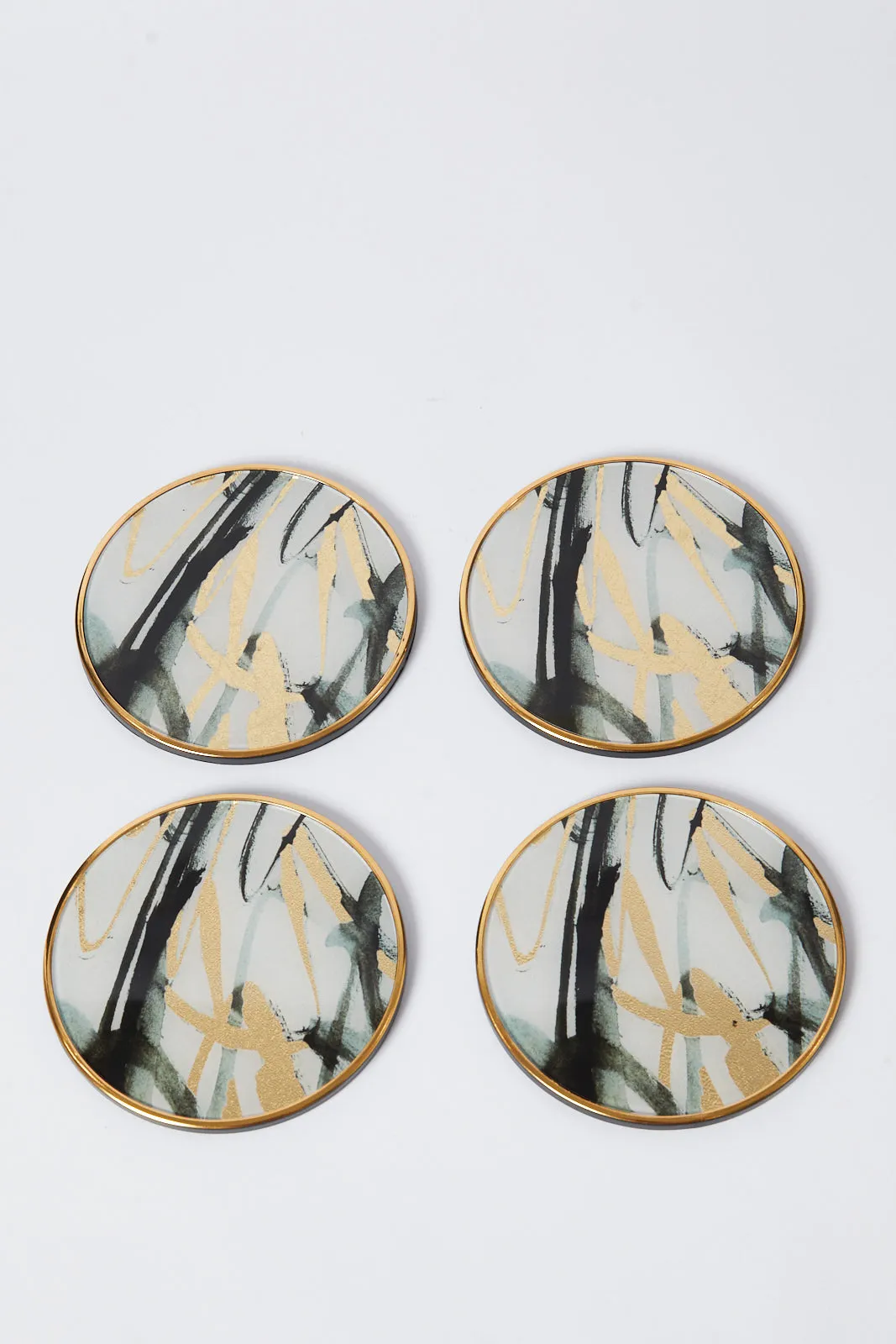 Gold Geometric Coaster Set (5 Piece)