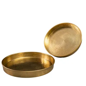 Gold Hammered Tray, Set of Two