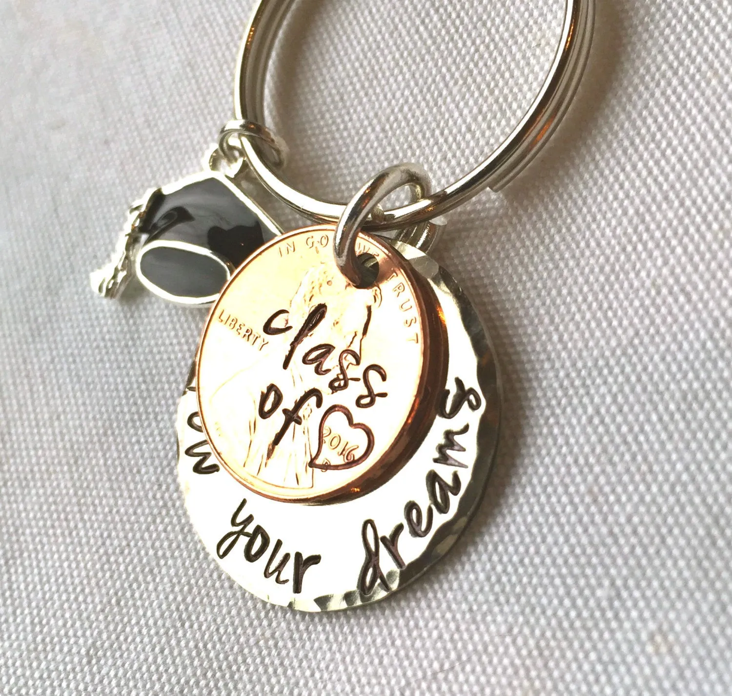 Graduation Gift 2016, Personalized Penny Keychains