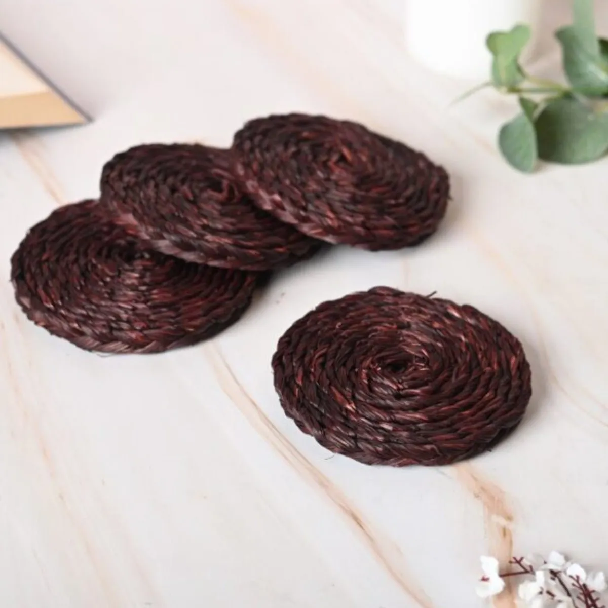 Handmade Sabai Grass Coasters - Brown