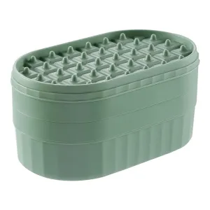 Homestic 2 Layer Ice Cube Tray with Lid | Ice Cube Storage Box with Ice Scoop | 72 Ice Cube Molds for Freezing | One-Press Demolding | BPA Free | Green