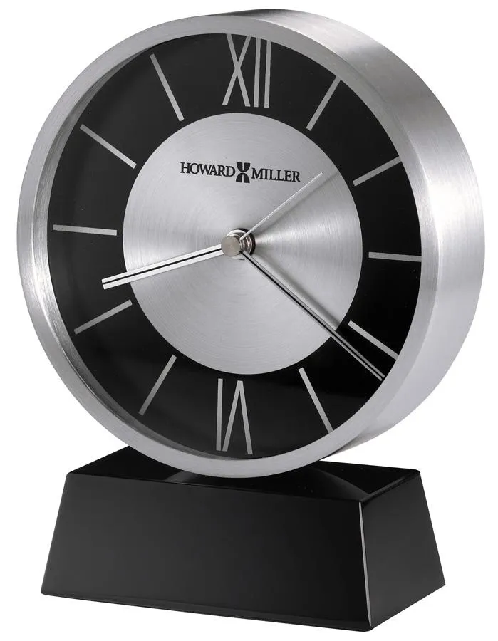 Howard Miller Davis Tabletop Clock - Silver-Tone & Black - Art Deco