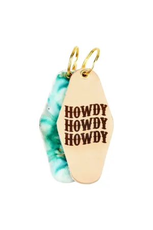 Howdy Keychain - Cowhide