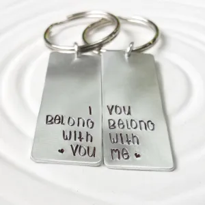 I Belong With You | You Belong With Me | Couple's Keychain Set