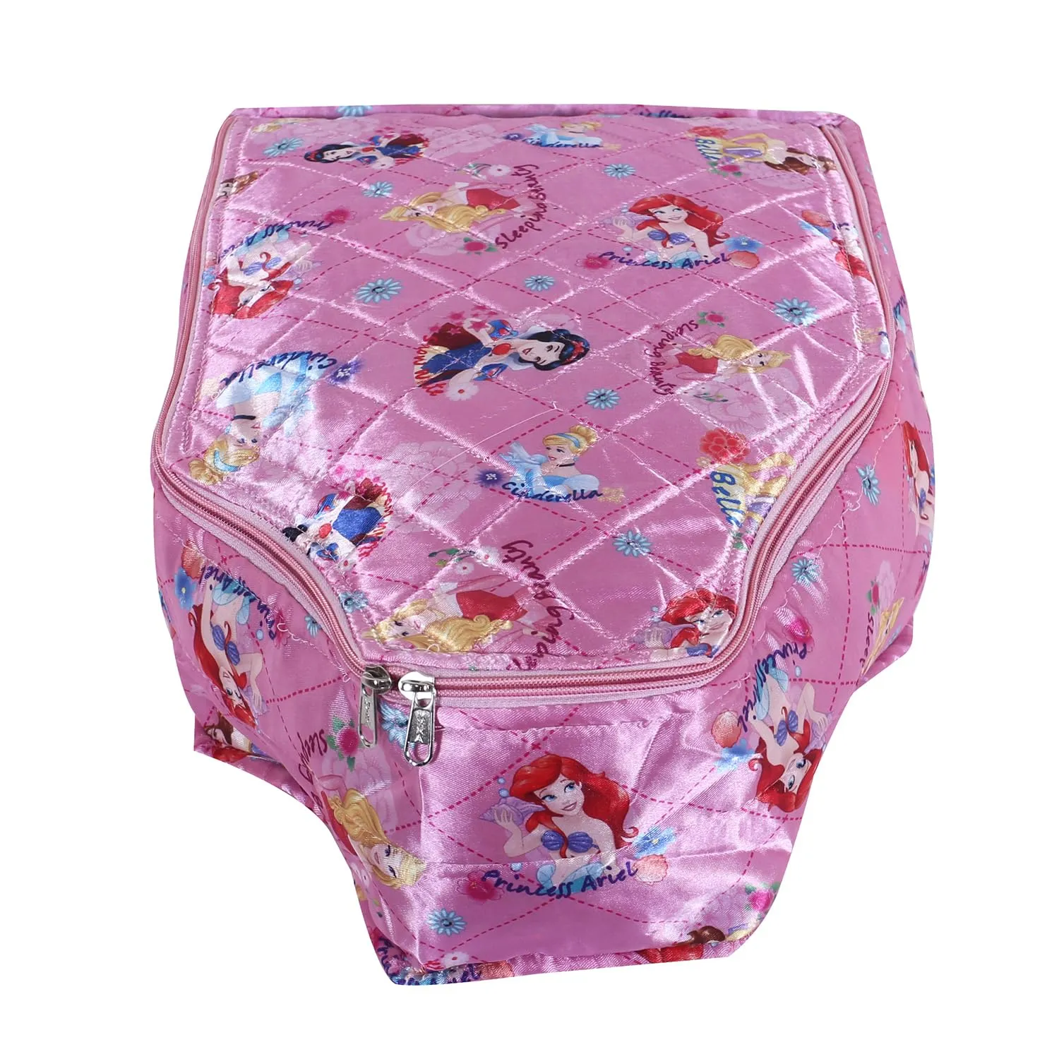 Kuber Industries Disney Princess Blouse Cover | Satin Digital Blouse Cover | Cloth Organizer for woman | Clothes Storage Bag | Double Zip wardrobe organizers | Pack of 3 | Pink