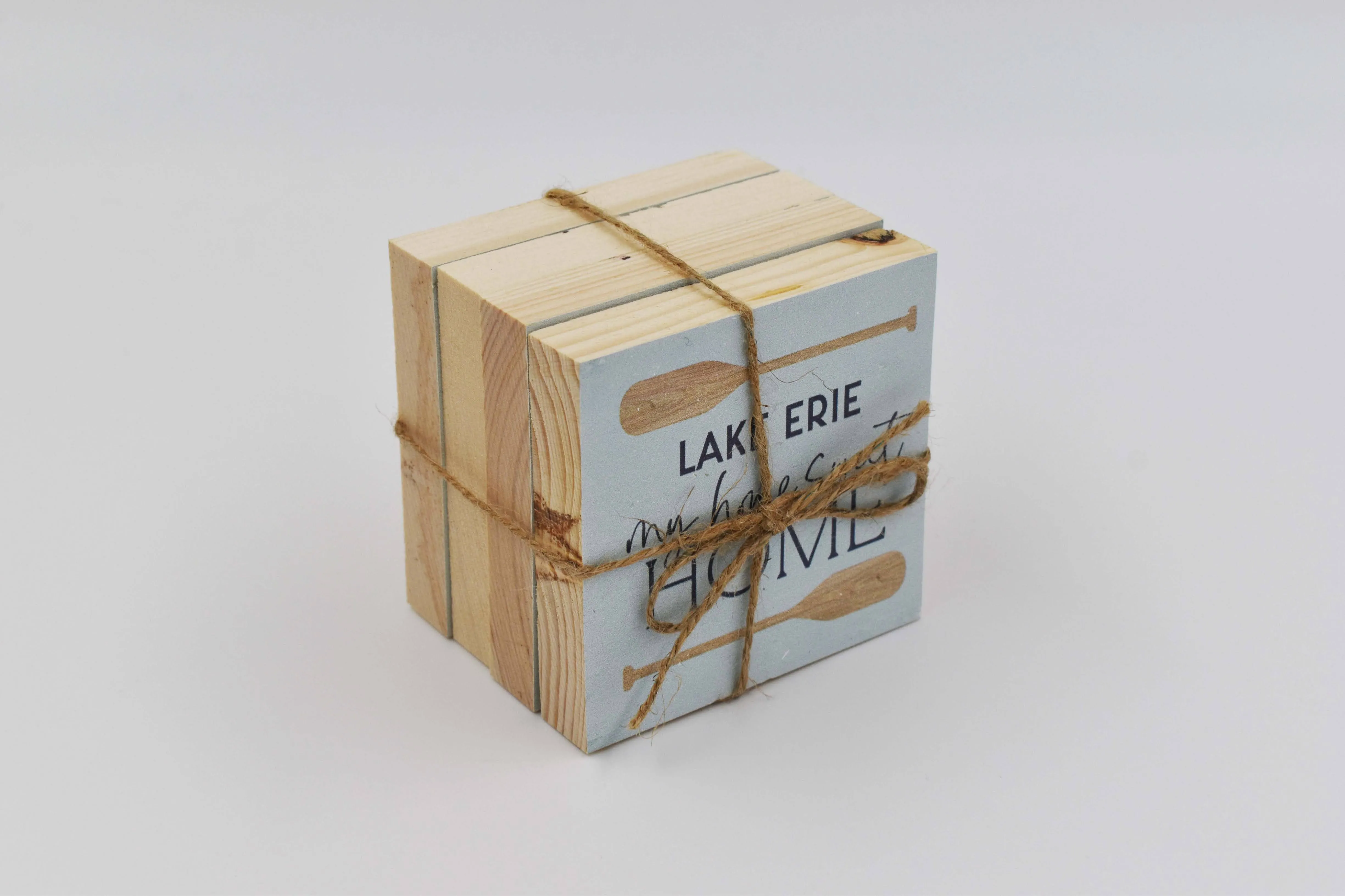 Lake Erie, My Home Sweet Home Wooden Coasters