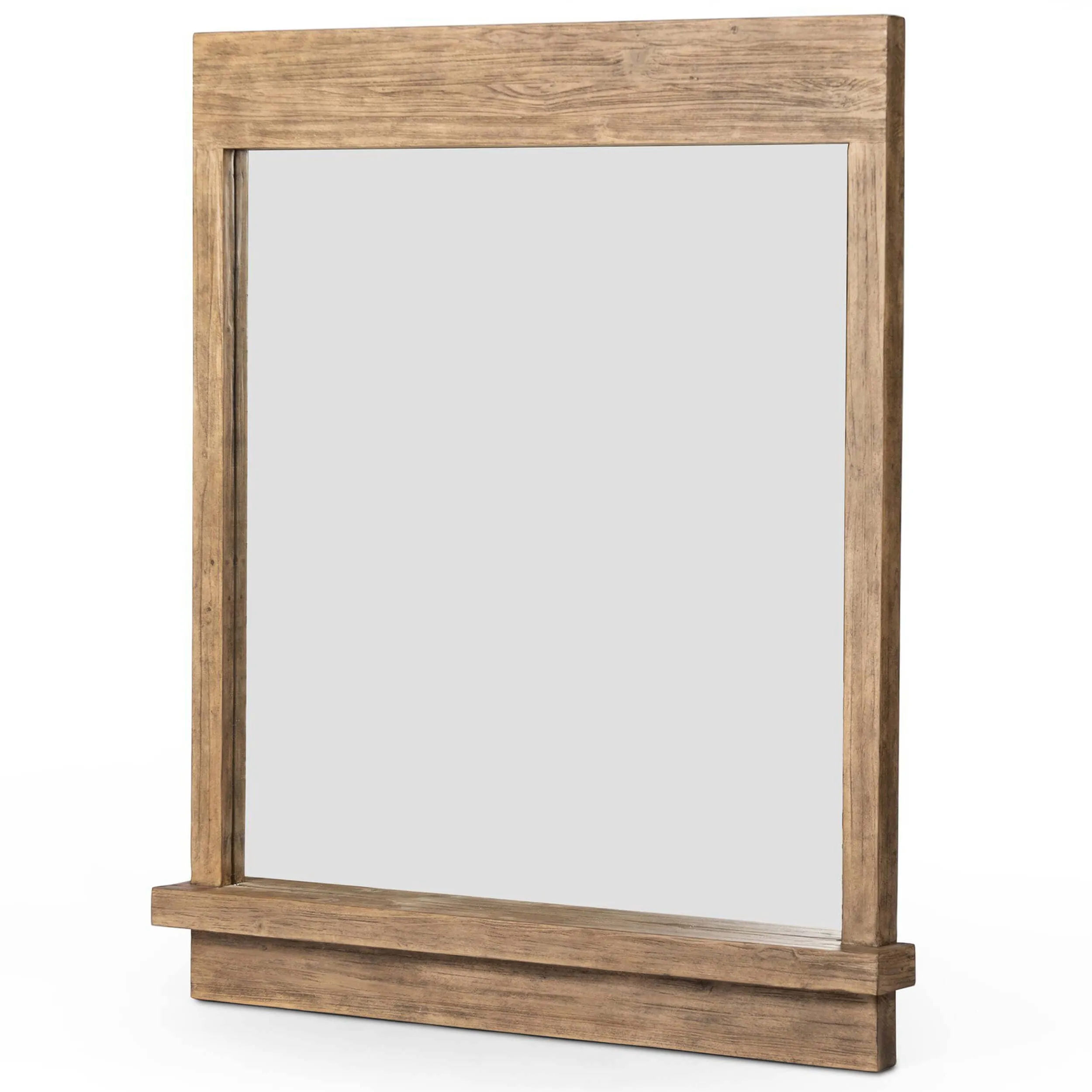 Ledge Wall Mirror, Distressed Light Pine