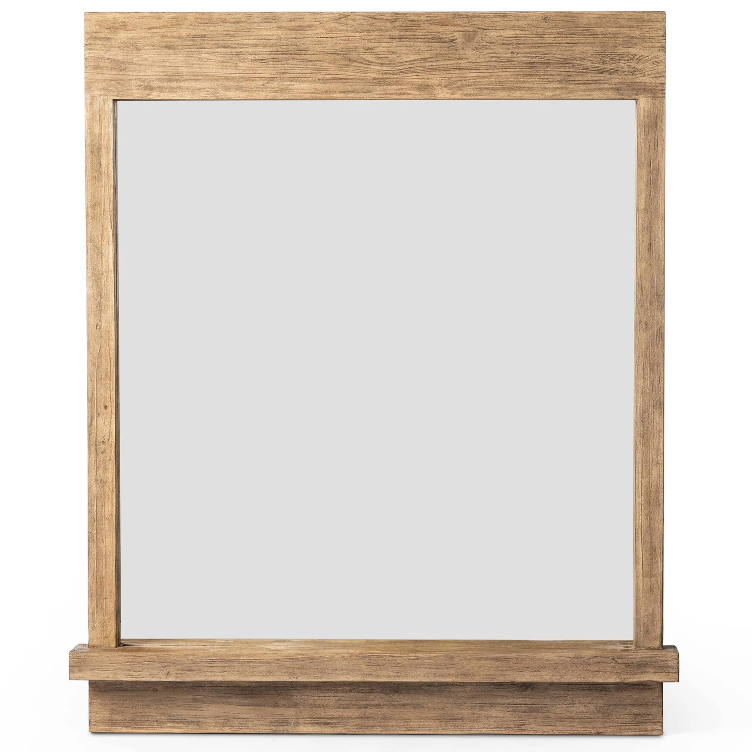 Ledge Wall Mirror, Distressed Light Pine