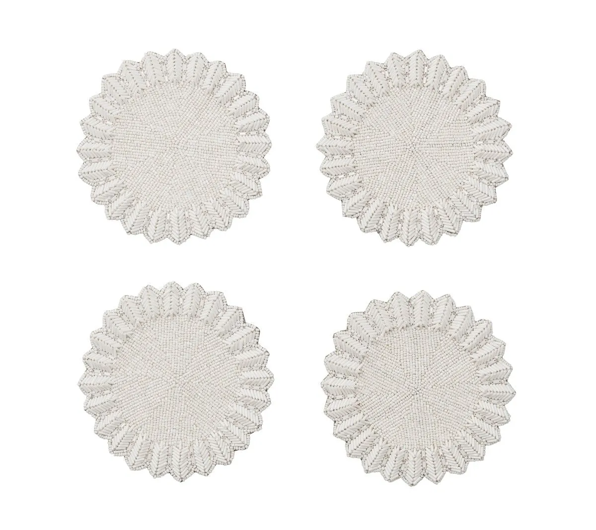 Lumina Coasters in White Set of 4 in a Gift Bag by Kim Seybert