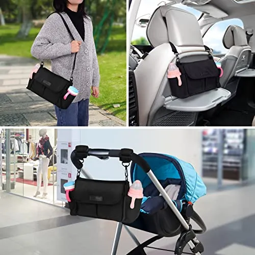 luxury little Stroller Organizer with Cup Holder and Non-Slip Adjustable Straps, Large Capacity Stroller Caddy, Water-Resistant, Fits Stroller like Uppababy, Nuna, Britax, Baby Jogger, BOB