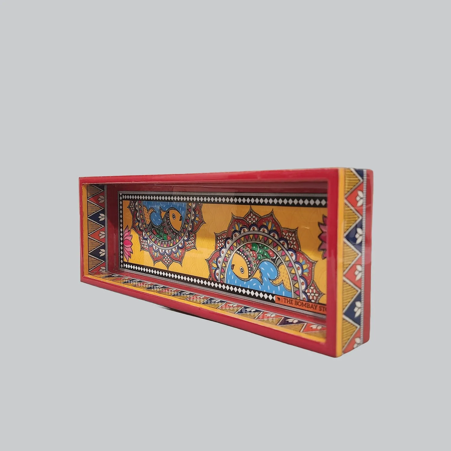 Madhubani Rectangle Enamel Pen Tray