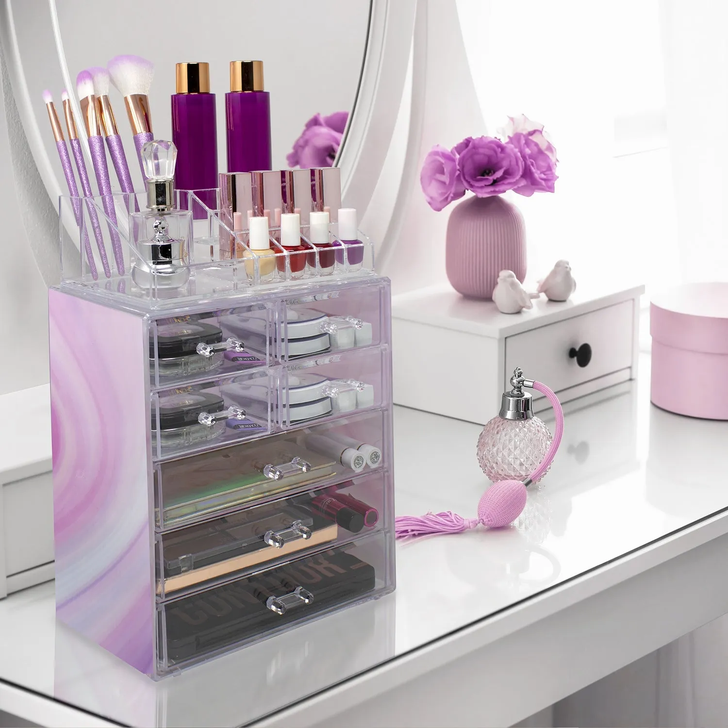 Makeup Organizer Set (7 Drawer Tie-Dye)