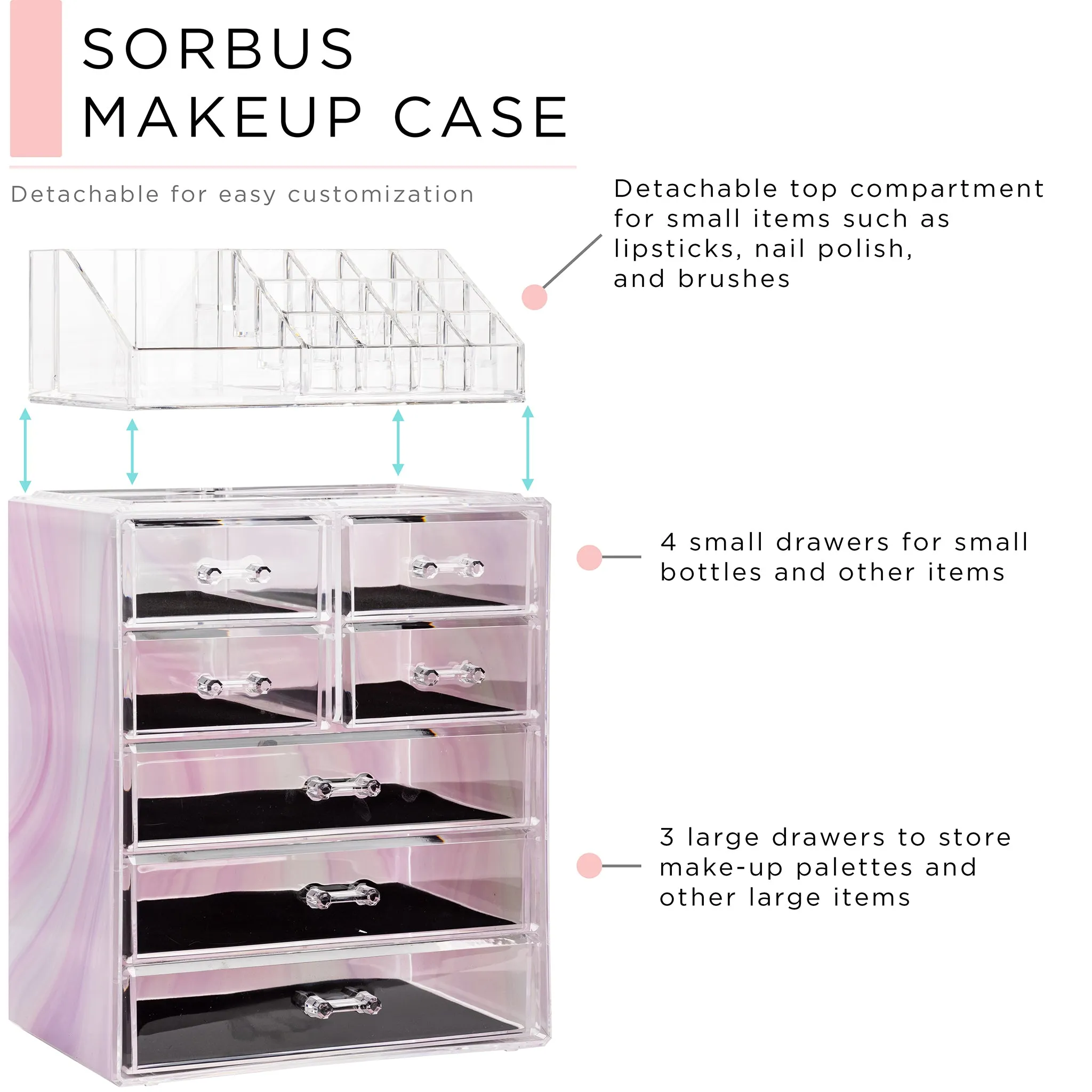 Makeup Organizer Set (7 Drawer Tie-Dye)