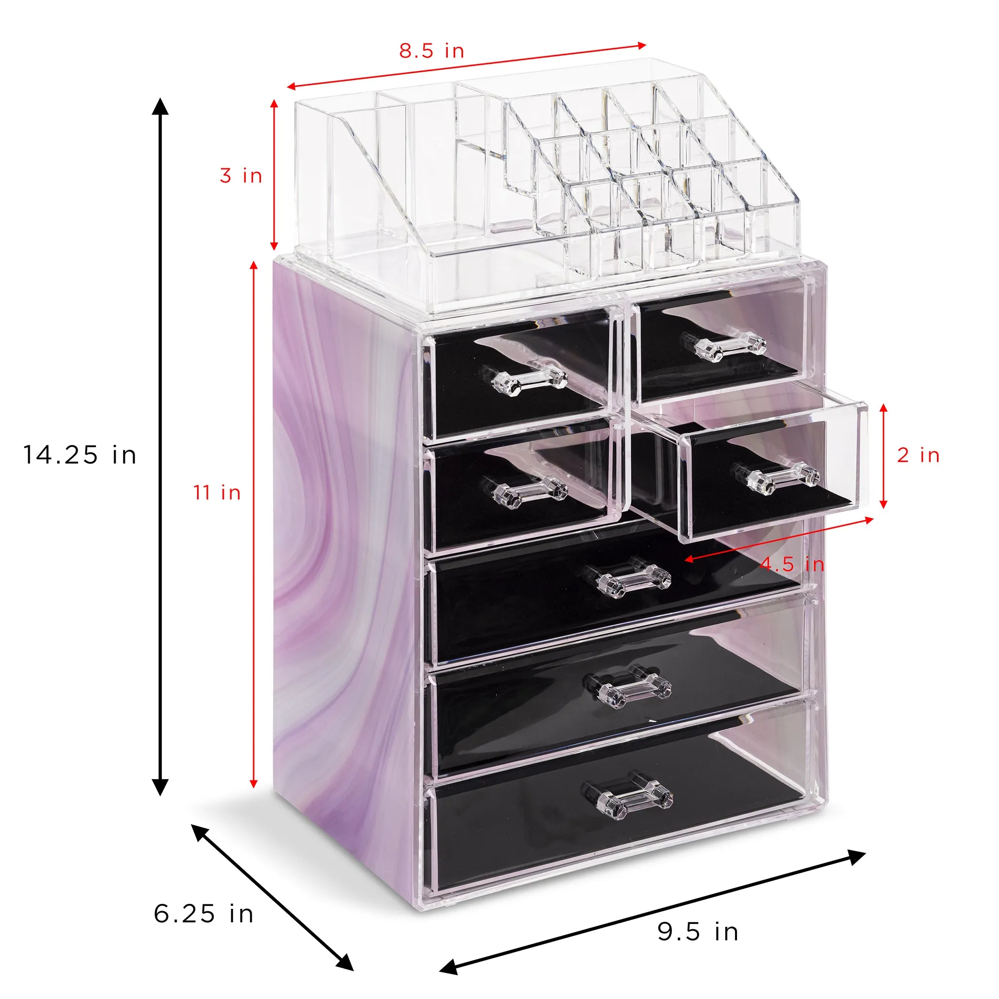 Makeup Organizer Set (7 Drawer Tie-Dye)