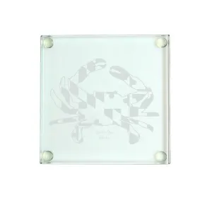 Maryland Full Flag Crab / Glass Coaster