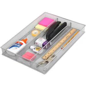 Mesh Utensil Drawer Organizer with 3 Compartments