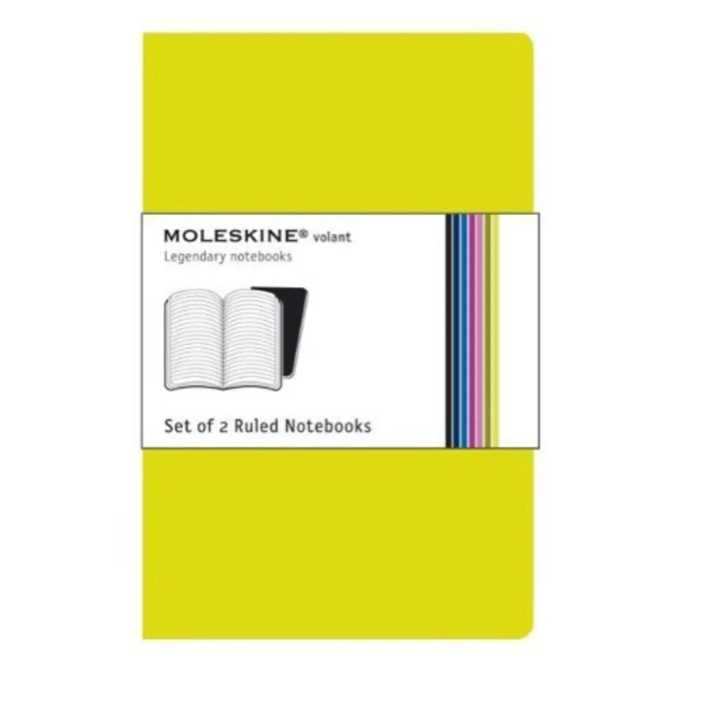 Moleskine Volant Ruled Pocket Notebook Set of 2 Light Green