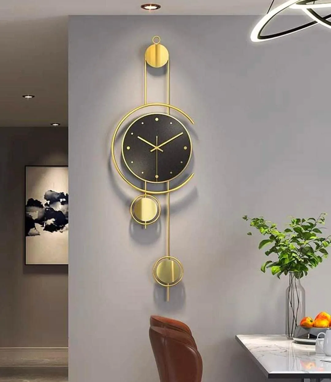 New Era Designs Modern Handmade Metal Wall Clock For Home, Restaurant (Black) (Size: 36 X 12 Inch) - Analog