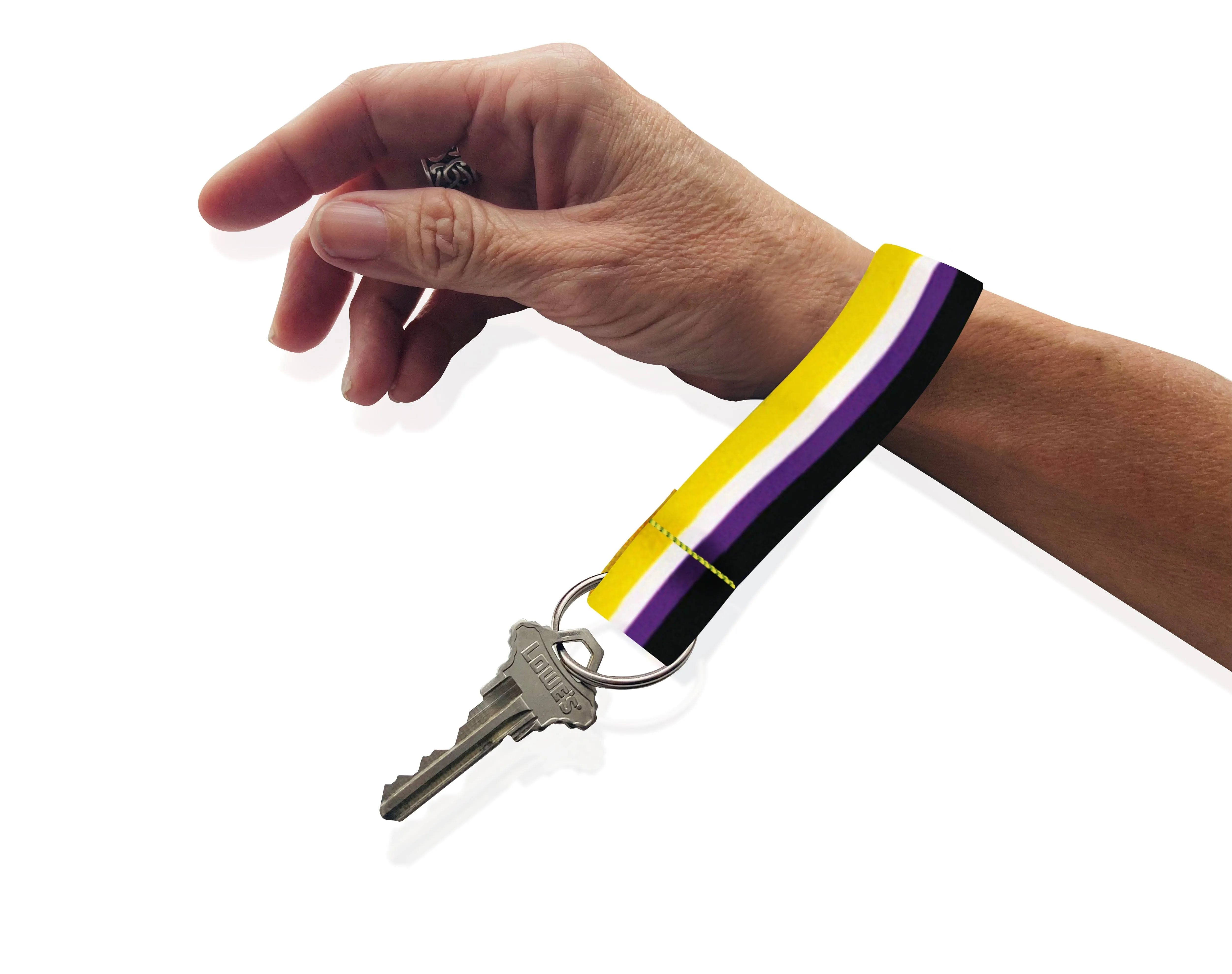 Nonbinary Flag Colored Lanyard Style Keychains