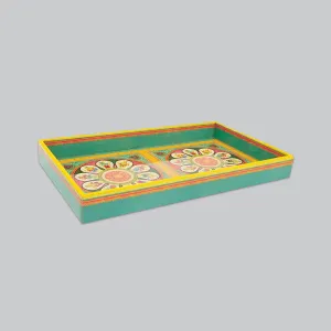 Pattachitra Folk Tales Rectangle Enamel Small Tray