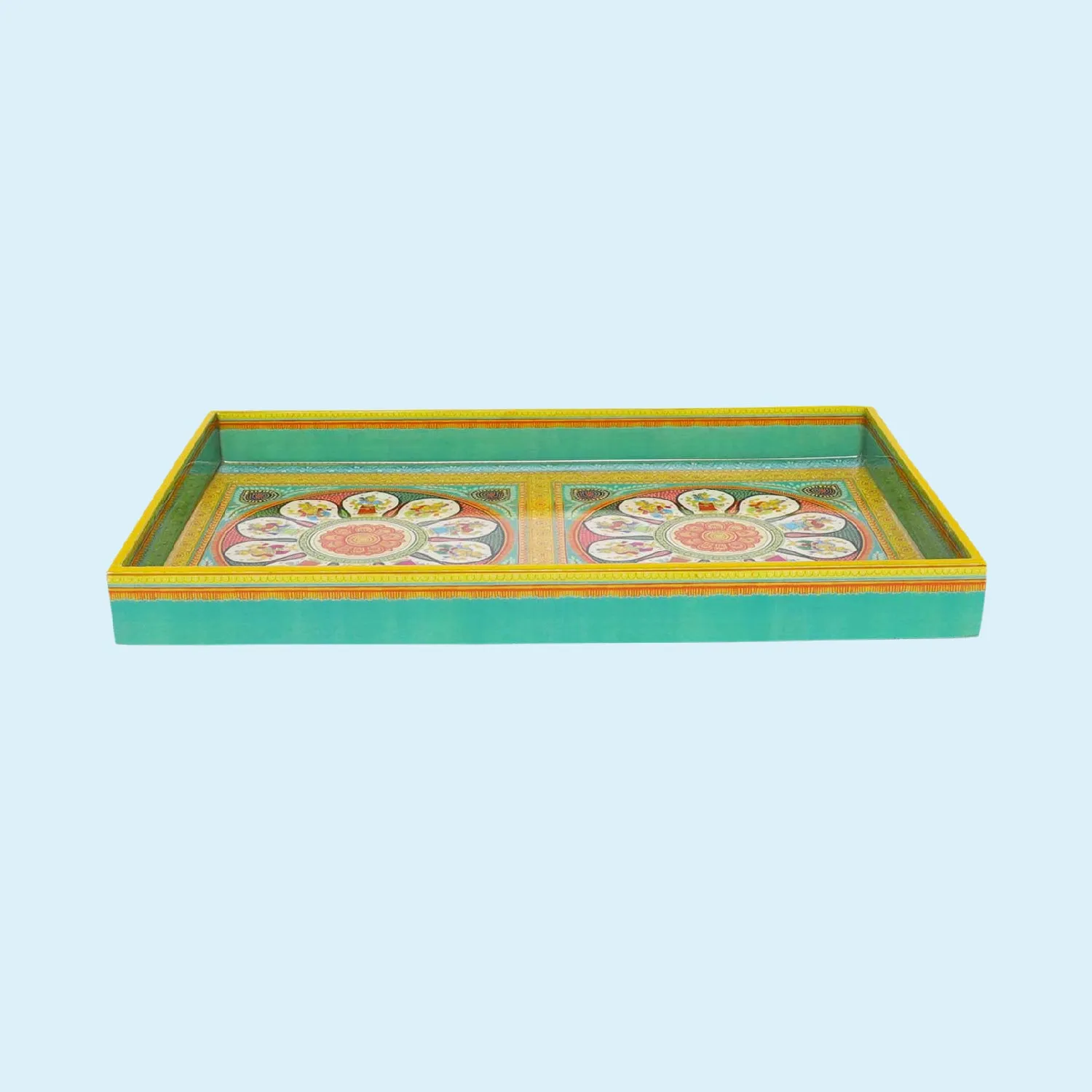 Pattachitra Folktales Rectangle Enamel Medium Tray