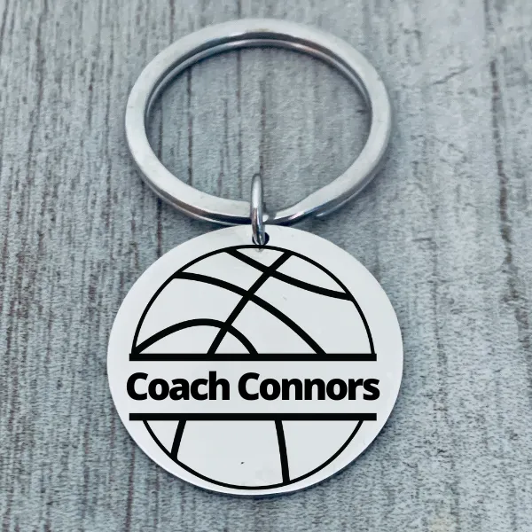 Personalized Basketball Coach Keychain