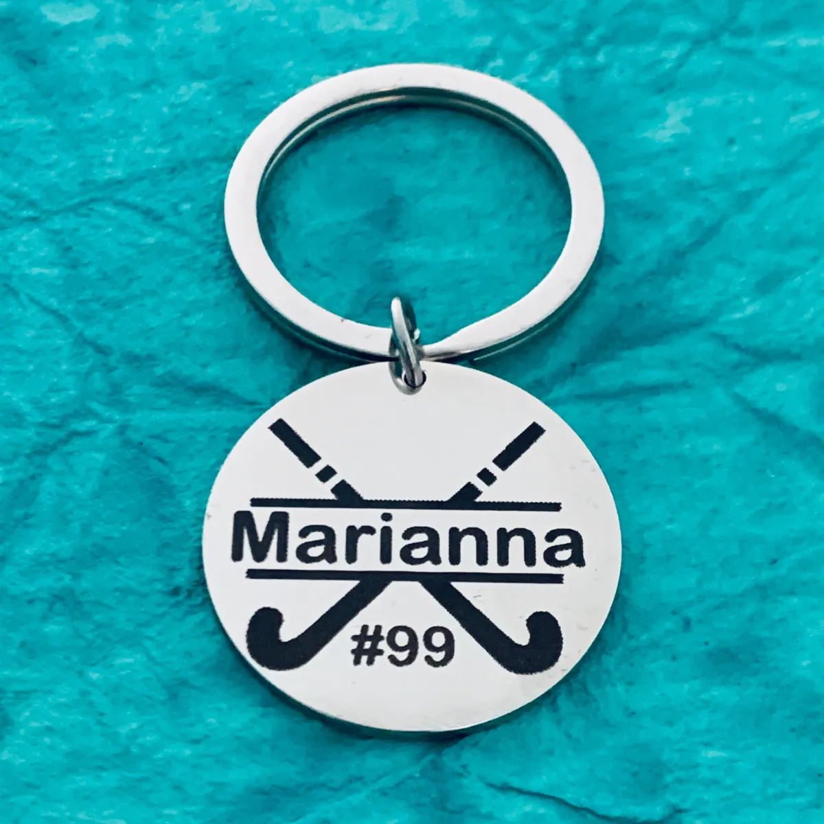 Personalized Field Hockey Stick Keychain