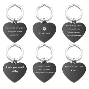 Personalized Heart Love Name Message Tag Keychain | Jovivi