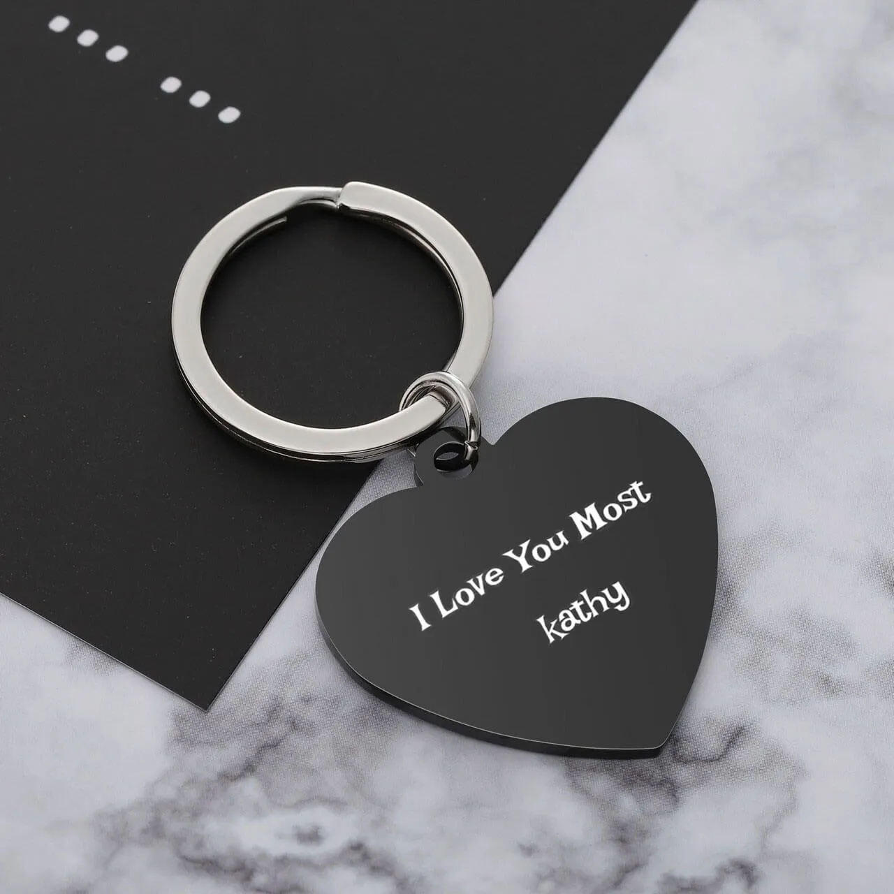 Personalized Heart Love Name Message Tag Keychain | Jovivi