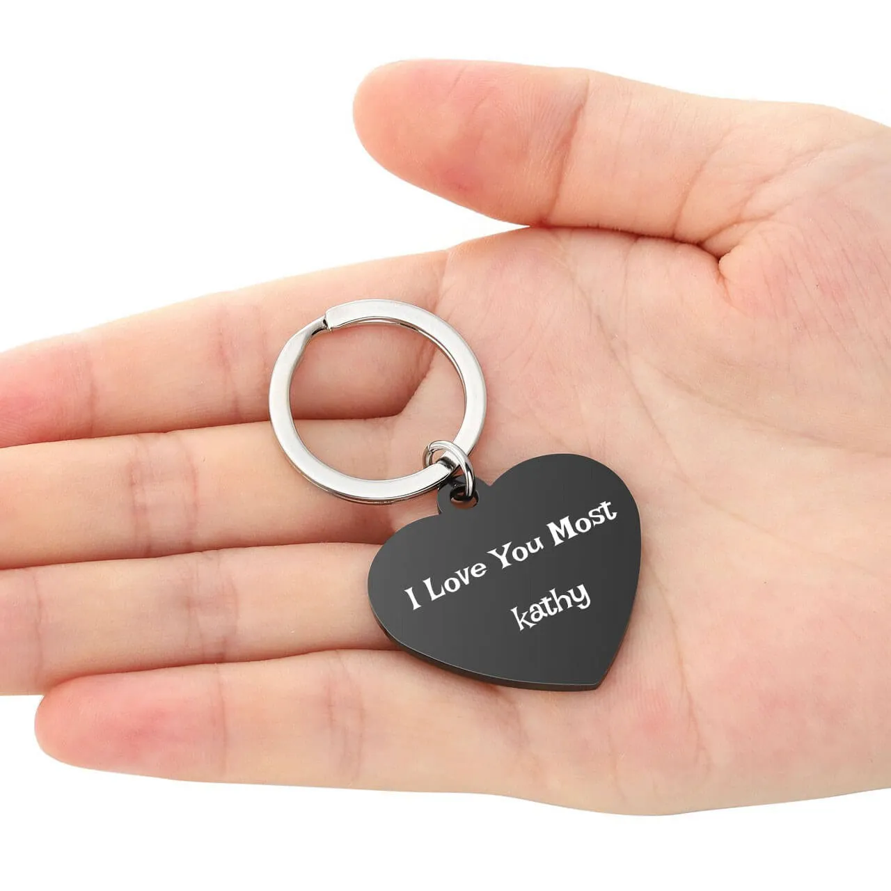 Personalized Heart Love Name Message Tag Keychain | Jovivi