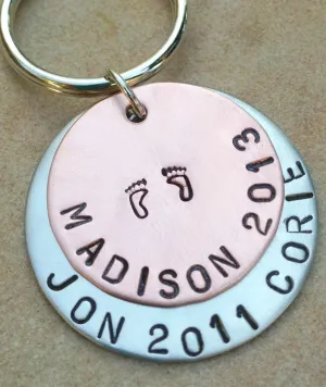 Personalized Keychains, New Dad Keychain, New Father Gift