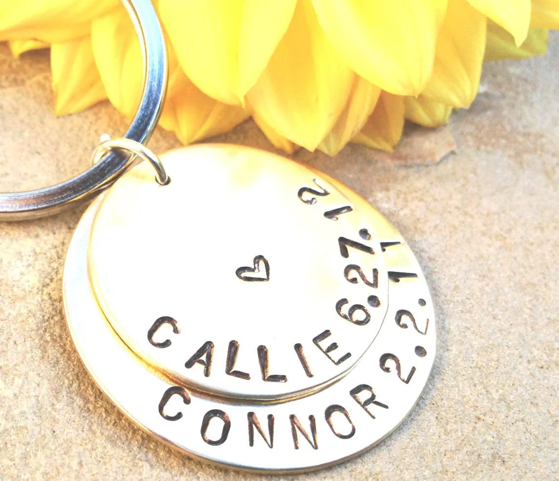 Personalized Keychains, New Dad Keychain, New Father Gift