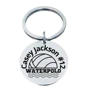 Personalized Waterpolo Keychain - Round