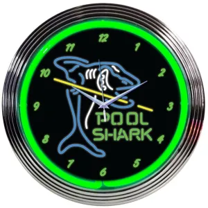 POOL SHARK NEON CLOCK