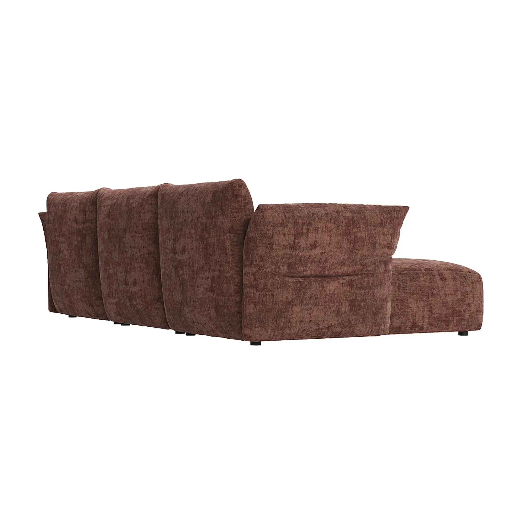 Puff Left Hand Chaise Sofa - Solo Auburn