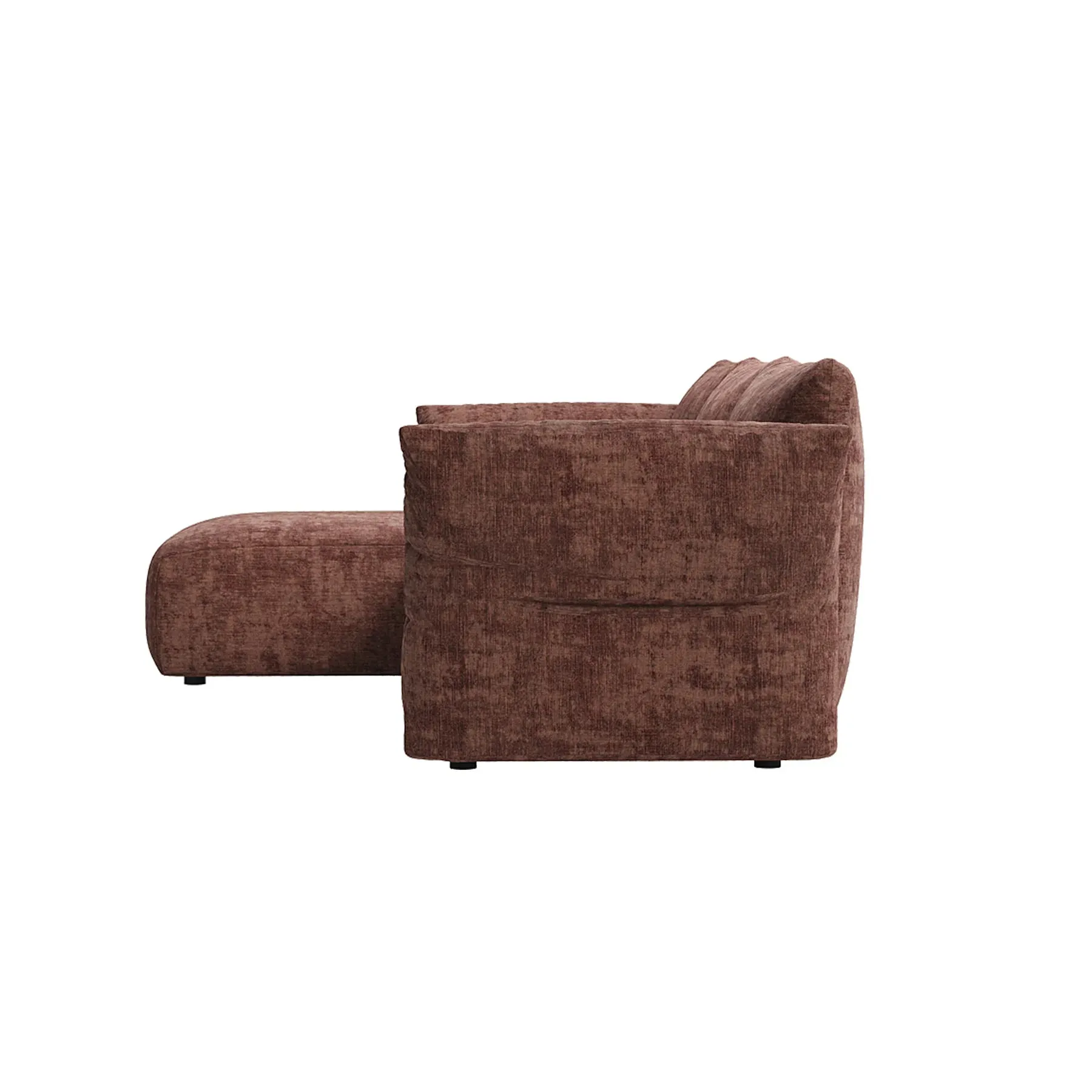 Puff Left Hand Chaise Sofa - Solo Auburn