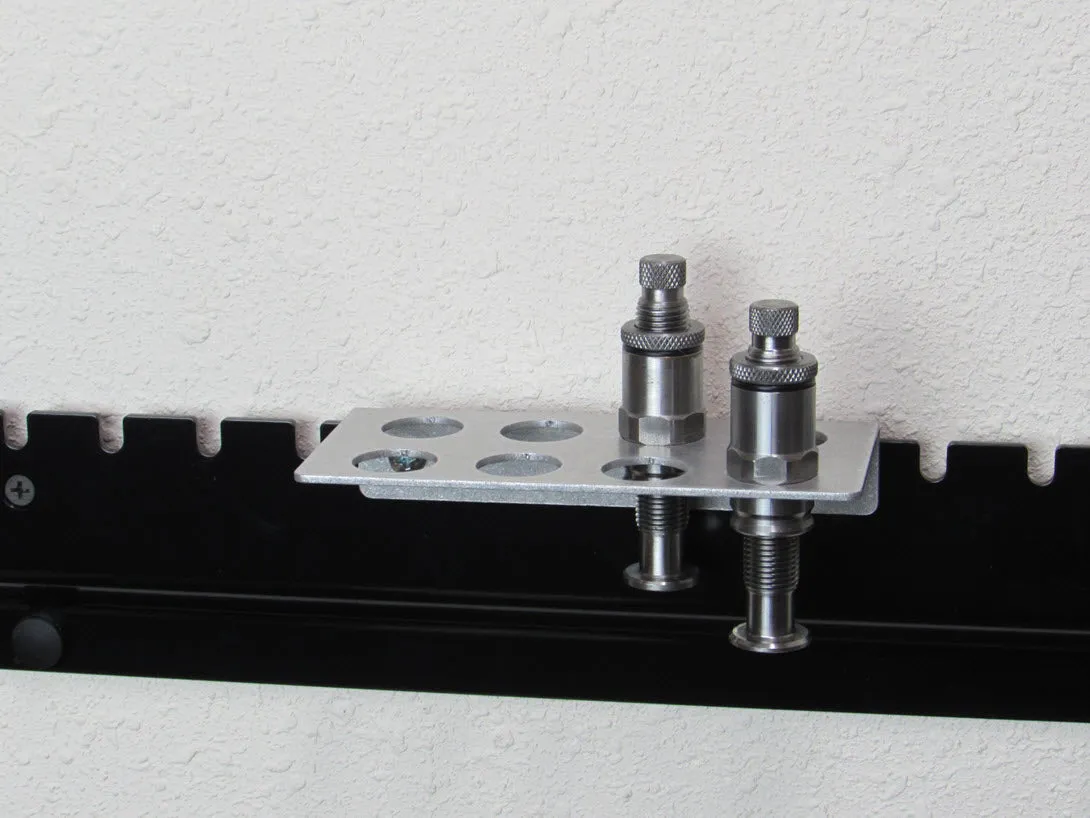 Rack for Hornady powder metering inserts & MEC powder bushings