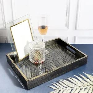 Rectangular Leaf Look Luxury Serving Tray