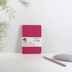 Recycled Leather Pocket Notebook Journal – Pink