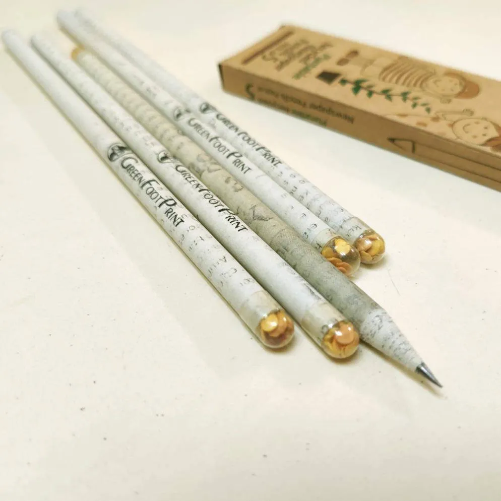 Recycled Newspaper Colour pencils and Plantable Seed pencils Combo