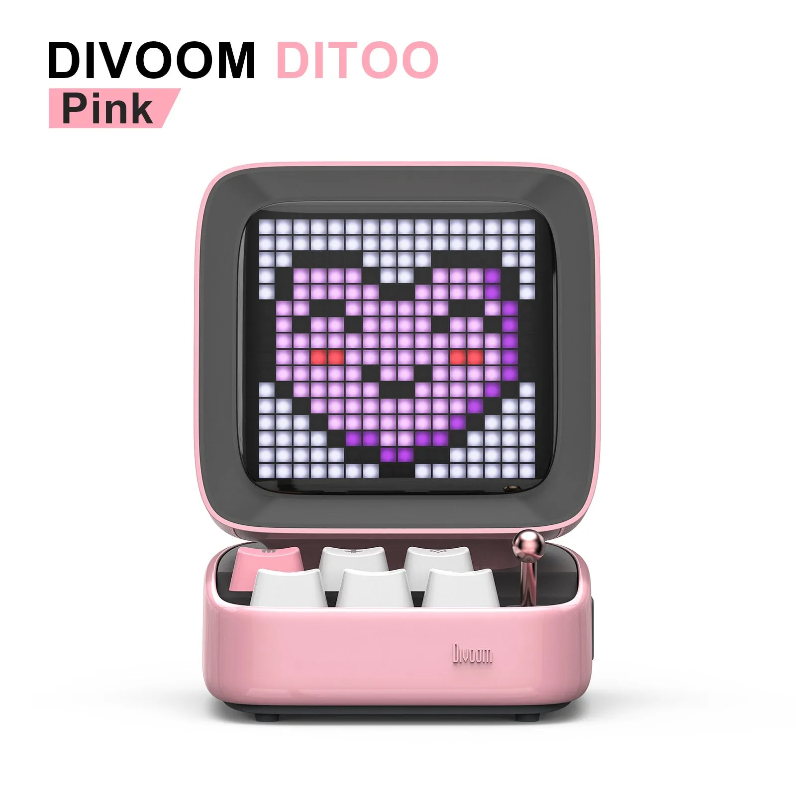 Retro Pixel Art Bluetooth Portable Speaker Alarm Clock DIY LED Display Board, Cute Gift Home Light Decoration