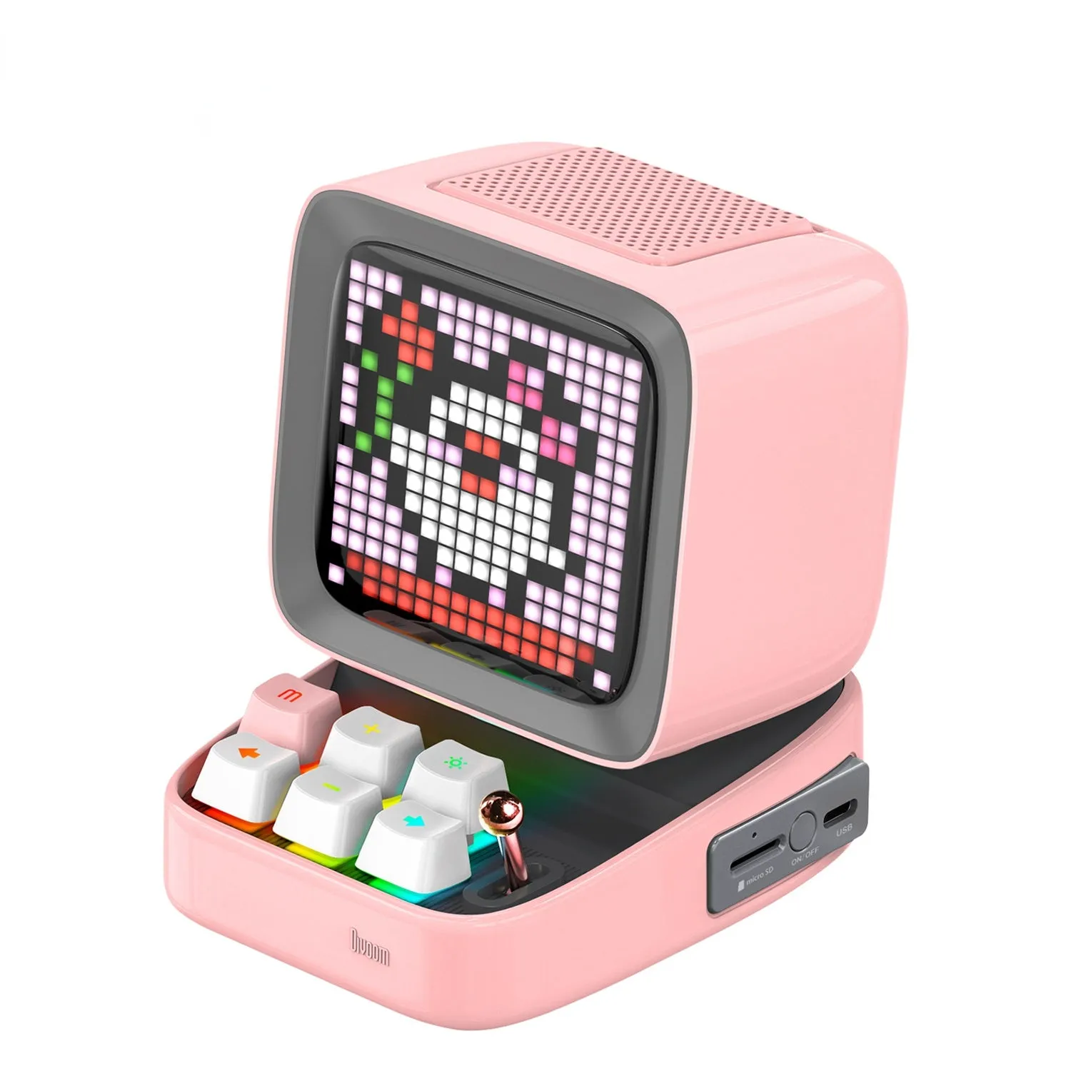 Retro Pixel Art Bluetooth Portable Speaker Alarm Clock DIY LED Display Board, Cute Gift Home Light Decoration