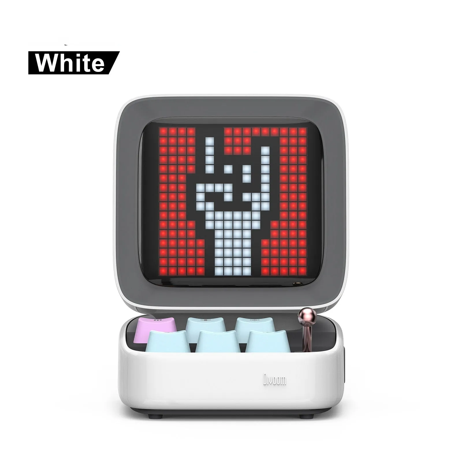 Retro Pixel Art Bluetooth Portable Speaker Alarm Clock DIY LED Display Board, Cute Gift Home Light Decoration