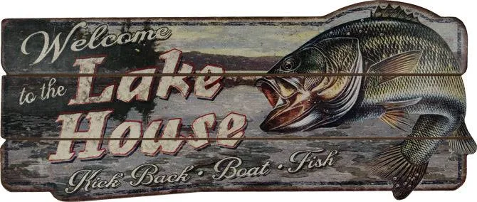 Rivers Edge Sure Catch Large Decorative Wood Signs