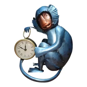 Royal Craft Palace Jungle Timekeeper Metal Monkey Clock (4")