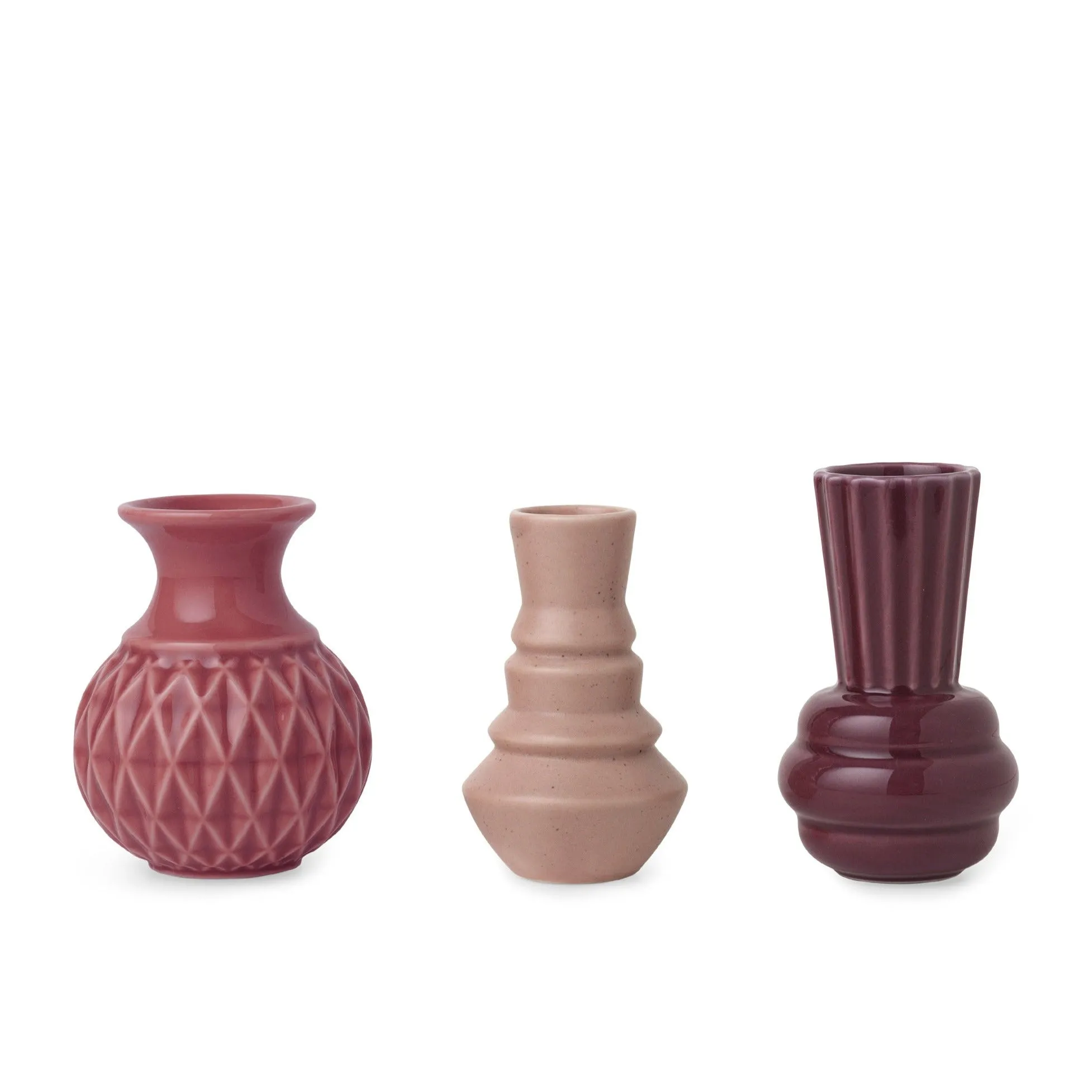 Samsurium Minibell - Set Of Three Vases - Rose