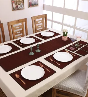 SILPAKARMAN Bamboo Dining Mats - Brown (Set of 13)