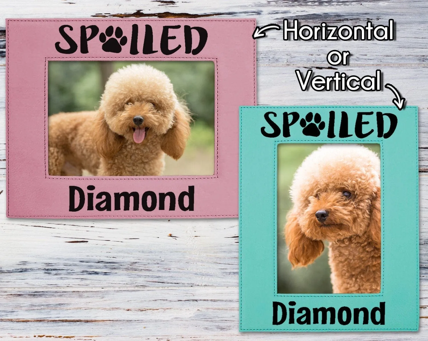 Spoiled Dog Mom Cat Lady Best Friend Pet Photo Frame 5x7 for Daughter Son Mothers Fathers Day Gift Birthday for New Adopted Puppy Kitten