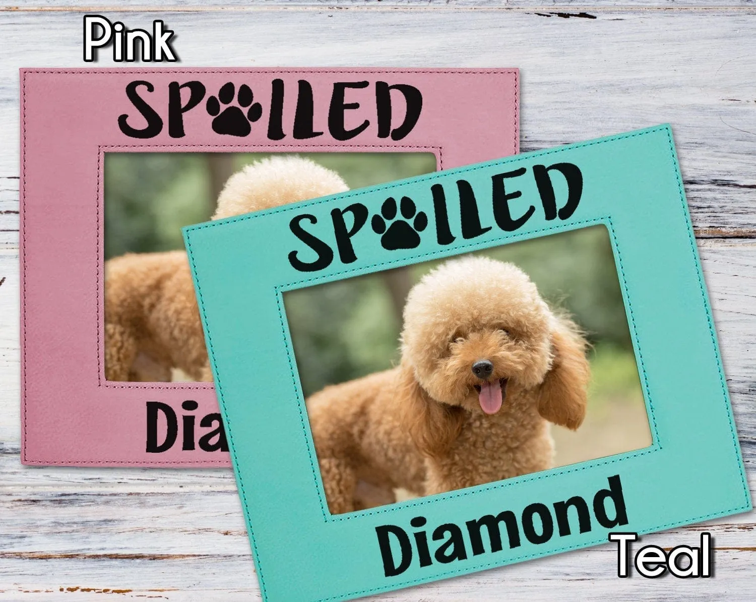 Spoiled Dog Mom Cat Lady Best Friend Pet Photo Frame 5x7 for Daughter Son Mothers Fathers Day Gift Birthday for New Adopted Puppy Kitten